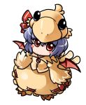  bat_wings blue_hair blush_stickers chocobo fenne final_fantasy hat phenne red_eyes remilia_scarlet short_hair solo touhou wings 