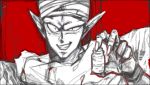  dragonball dragonball_z killer_smile monochrome piccolo pointy_ears smile turban 