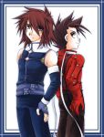  father_and_son kratos_aurion lloyd_irving short_hair simple_background tales_of_symphonia 