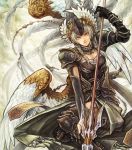  armor highres polearm shinomaru spear valkyrie weapon white_hair wings 