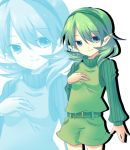  bad_id belt green green_eyes green_hair hairband ocarina_of_time pointy_ears sadomochi saria shorts smile solo the_legend_of_zelda zoom_layer 