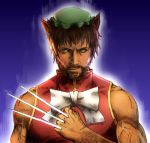  chen chen_(cosplay) claws cosplay crossover marvel mitsuki_yuuya muscle parody short_hair solo touhou wolverine x-men 