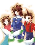  anna_irving brown_hair family kratos_aurion lloyd_irving short_hair simple_background smile tales_of_symphonia 