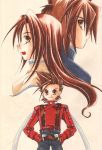  brown_eyes brown_hair family kratos_aurion lloyd_irving simple_background tales_of_symphonia 