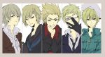  adjusting_glasses axis_powers_hetalia beret blonde_hair column_lineup cross denmark_(hetalia) finland_(hetalia) glasses gloves hair_ornament hairclip hat iceland_(hetalia) male military military_uniform norway_(hetalia) sailor sailor_suit sailor_uniform short_hair sweden_(hetalia) uniform 