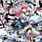  dain hat konpaku_youmu saigyouji_yuyuko short_hair silver_hair sword touhou weapon 