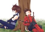   brown_hair closed_eyes father_and_son kratos_aurion lloyd_irving open_mouth short_hair sleeping tales_of_symphonia  