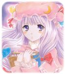  absurdres book colored_pencil_(medium) face hat highres holding long_hair long_sleeves makimakiringo50 marker_(medium) patchouli_knowledge purple_eyes purple_hair ribbon solo touhou traditional_media 