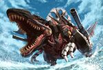  absurdres alkham cannon clouds genospino highres huge_filesize leaning_forward mecha no_humans open_mouth red_eyes science_fiction sky water zoids zoids_wild_zero 