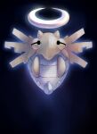  black_background commentary_request facing_viewer full_body gen_3_pokemon glowing halo kikuyoshi_(tracco) no_humans pokemon pokemon_(creature) shedinja simple_background solo 