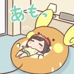  1girl alolan_form alolan_raichu bangs barefoot beanie bed blush_stickers cafe_(chuu_no_ouchi) chibi closed_eyes commentary_request gen_7_pokemon green_shorts hat indoors lamp lowres lying medium_hair nibbling on_back on_bed outstretched_arms pillow pokemon pokemon_(creature) pokemon_(game) pokemon_sm red_headwear selene_(pokemon) shirt short_sleeves shorts t-shirt tied_shirt yellow_shirt 