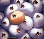  alternate_color brown_eyes cocoon commentary_request gen_3_pokemon grey_eyes looking_up no_humans pokemon pokemon_(creature) shiny_pokemon sideways_glance silcoon too_many yamanashi_taiki 