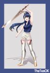  1girl absurdres alfonse_(fire_emblem) alternate_costume alternate_hairstyle bare_arms boots fire_emblem fire_emblem_heroes genderswap genderswap_(mtf) hair_ornament highres long_hair ponytail short_sleeves sleeveless sword thigh-highs thigh_boots very_long_hair weapon zettai_ryouiki 