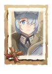  1girl bangs blue_eyes blue_hair closed_mouth company_of_heroes german_army hair_over_one_eye hat military military_hat military_jacket military_uniform original portrait short_hair solo uniform world_war_ii zhainan_s-jun 