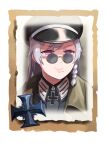  1girl bangs braid closed_mouth company_of_heroes german_army hair_between_eyes hat long_hair military military_hat military_jacket military_uniform mole mole_under_mouth original portrait purple_hair smile solo uniform violet_eyes world_war_ii zhainan_s-jun 