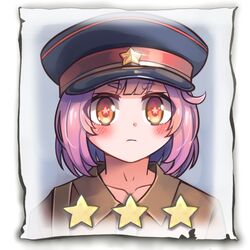  +_+ 1girl antenna_hair bangs blush closed_mouth company_of_heroes hair_between_eyes hat long_hair lowres military military_hat military_uniform orange_eyes original pink_hair portrait short_hair solo soviet soviet_army thick_eyebrows uniform world_war_ii zhainan_s-jun 