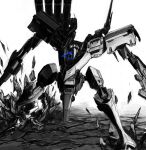  armored_core highres holding holding_weapon looking_at_viewer mecha no_humans out_of_frame weapon 