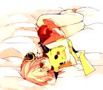  1girl artist_request double_bun gintama hug kagura_(gintama) lowres pikachu pokemon pokemon_(creature) red_eyes 