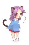  blush cat_ears cat_tail chabacha kajiki_yumi kemonomimi_mode kindergarten lowres purple_eyes purple_hair saki school_uniform short_hair skirt socks tail violet_eyes young 