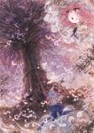  cherry_blossoms ghost saigyou_ayakashi saigyouji_yuyuko skeleton surprise surprised takatora touhou tree 