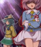  green_eyes green_hair hat heart heart_of_string kaenbyou_rin komeiji_koishi komeiji_satori purple_eyes purple_hair reiuji_utsuho short_hair siblings sisters touhou violet_eyes 