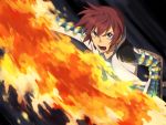  asbel_lhant blue_eyes brown_hair fire male mosako tales_of_(series) tales_of_graces 