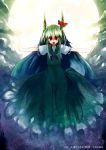 ex-keine full_moon horn_ribbon horns kamishirasawa_keine moon outstretched_arms ribbon sample solo spread_arms touhou ukyo_rst 