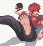  barefoot blue_eyes feet genderswap girl open_mouth ranma_1/2 redhead saotome_ranma sole toes 