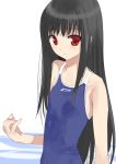  black_hair competition_swimsuit flat_chest kusaka kusaka_souji loli long_hair one-piece_swimsuit red_eyes swimsuit urara_(baby_princess) 