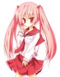  huei_naduki huei_nazuki kanzaki_h_aria pink_hair school_uniform serafuku skirt twintails 