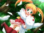  animal blush chicken cute feather panties smile twintails 
