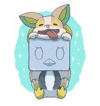  closed_eyes commentary_request eiscue eiscue_(ice) facing_viewer fang gen_8_pokemon highres kotobukkii_(yt_lvlv) no_humans open_mouth paws pokemon pokemon_(creature) sitting smile toes tongue tongue_out yamper 