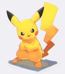  :d commentary_request crossed_arms full_body gen_1_pokemon kikuyoshi_(tracco) looking_at_viewer no_humans open_mouth pikachu pokemon pokemon_(creature) smile solo standing toes tongue white_background 