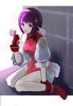  1girl asamiya_athena breasts chinese_clothes fingerless_gloves gloves hair_ornament hairband highres jewelry long_hair medium_breasts meke_(77842928) purple_hair red_hairband smile solo star_(symbol) the_king_of_fighters the_king_of_fighters_xv violet_eyes 