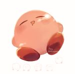  :d :o blush closed_eyes closed_mouth drooling highres kirby kirby_(series) mouth_drool multiple_views open_mouth signature simple_background smile sofra twitter_username white_background 