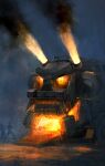  concept_art dyatomi fire ground_vehicle highres night outdoors twisted_metal vehicle_focus watermark 