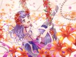  bang_dream! blush dress long_hair purple_hair red_eyes smile udagawa_ako 