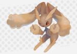  ;d black_sclera blush colored_sclera commentary_request full_body gen_4_pokemon highres kikuyoshi_(tracco) lopunny one_eye_closed open_mouth pokemon pokemon_(creature) red_eyes signature smile solo tongue 