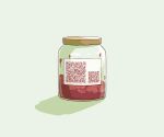  absurdres avogado6 commentary_request green_background highres jar no_humans original qr_code simple_background 