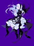  boots closed_eyes dress feathers flower rozen_maiden shirt simple_background solo suigintou ttk211 white_shirt wings 