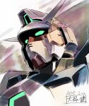  character_name green_eyes gundam gundam_age gundam_age-1 head_tilt ken&#039;oo looking_up mecha mobile_suit no_humans portrait science_fiction solo v-fin 