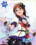  akizuki_ritsuko blush brown_eyes character_name dress idolmaster_million_live!_theater_days short_hair smile 