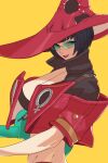  1girl absurdres black_hair guilty_gear guilty_gear_strive hat highres i-no jacket looking_at_viewer red_headwear red_jacket short_hair sunglasses venus_symbol very_short_hair witch_hat 
