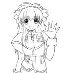  animated animated_gif galaxy_angel lowres milfeulle_sakuraba monochrome nyama waving 