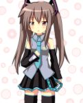  brown_eyes brown_hair cosplay detached_sleeves hatsune_miku hatsune_miku_(cosplay) long_hair lucky_star mai_(t-5) mai_t-5 nagamori_yamato solo thigh-highs thighhighs transparent_background twintails vocaloid 