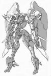  armored_core ibis mecha monochrome silent_line:_armored_core 