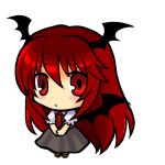  :o chibi head_wings headwings koakuma long_hair red_eyes red_hair redhead simple_background socha solo touhou wings 