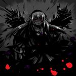  dress hairband long_hair red_eyes rozen_maiden silver_hair spot_color suigintou wings 