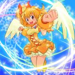  absurdres alternate_costume angel_wings blonde_hair brown_eyes cure_angel cure_pine fresh_precure! fresh_pretty_cure! futari_wa_pretty_cure highres magical_girl okera precure smile solo wings yamabuki_inori 