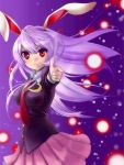  bad_id bunny_ears long_hair midorinoko necktie purple_hair rabbit_ears red_eyes reisen_udongein_inaba solo touhou 